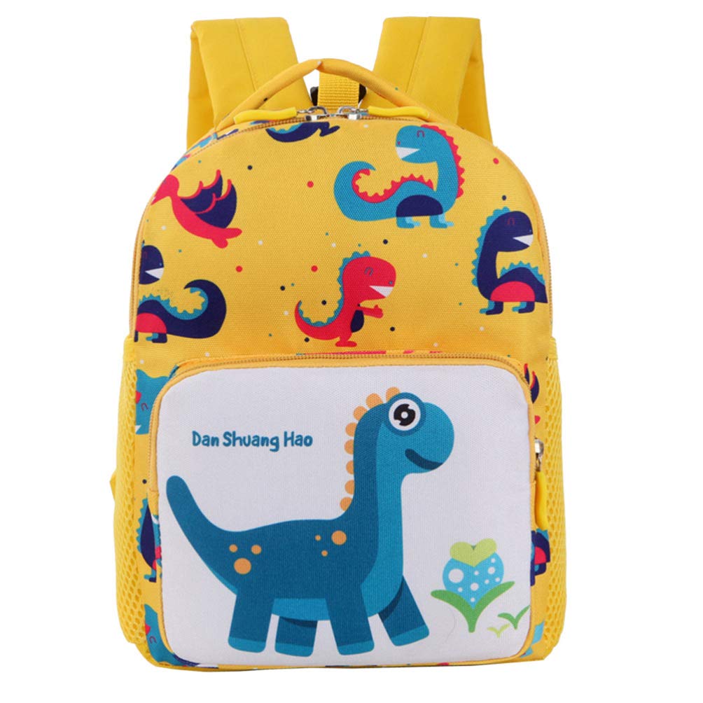 FENICAL Anti-Lost Kids Backpack with Leash - Cute Printed School Bag for Boys & Girls, Lightweight Child Bookbag for Travel, Preschool & Outdoor Activities (Yellow)