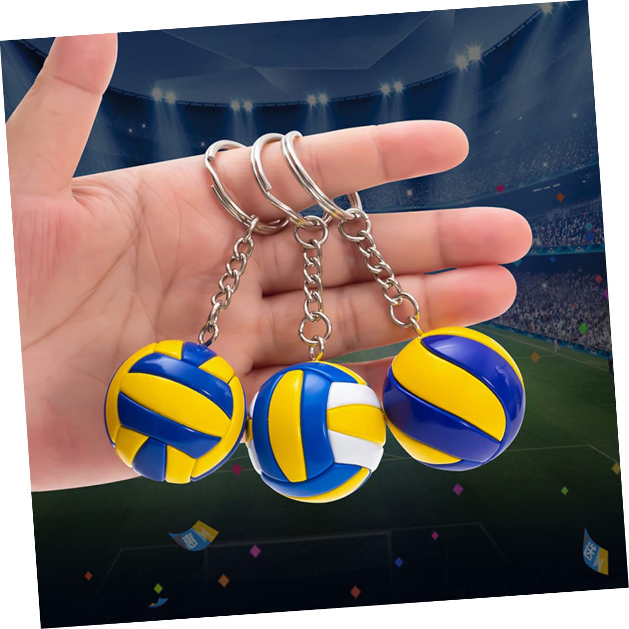 10 Pcs Volleyball Keychain Set - Mini Volleyball Model Toy, Alloy Car Keychain & Hanging Pendant for Volleyball Lovers - Perfect for Sports Fans, Team Gifts, and Backpack Accessories