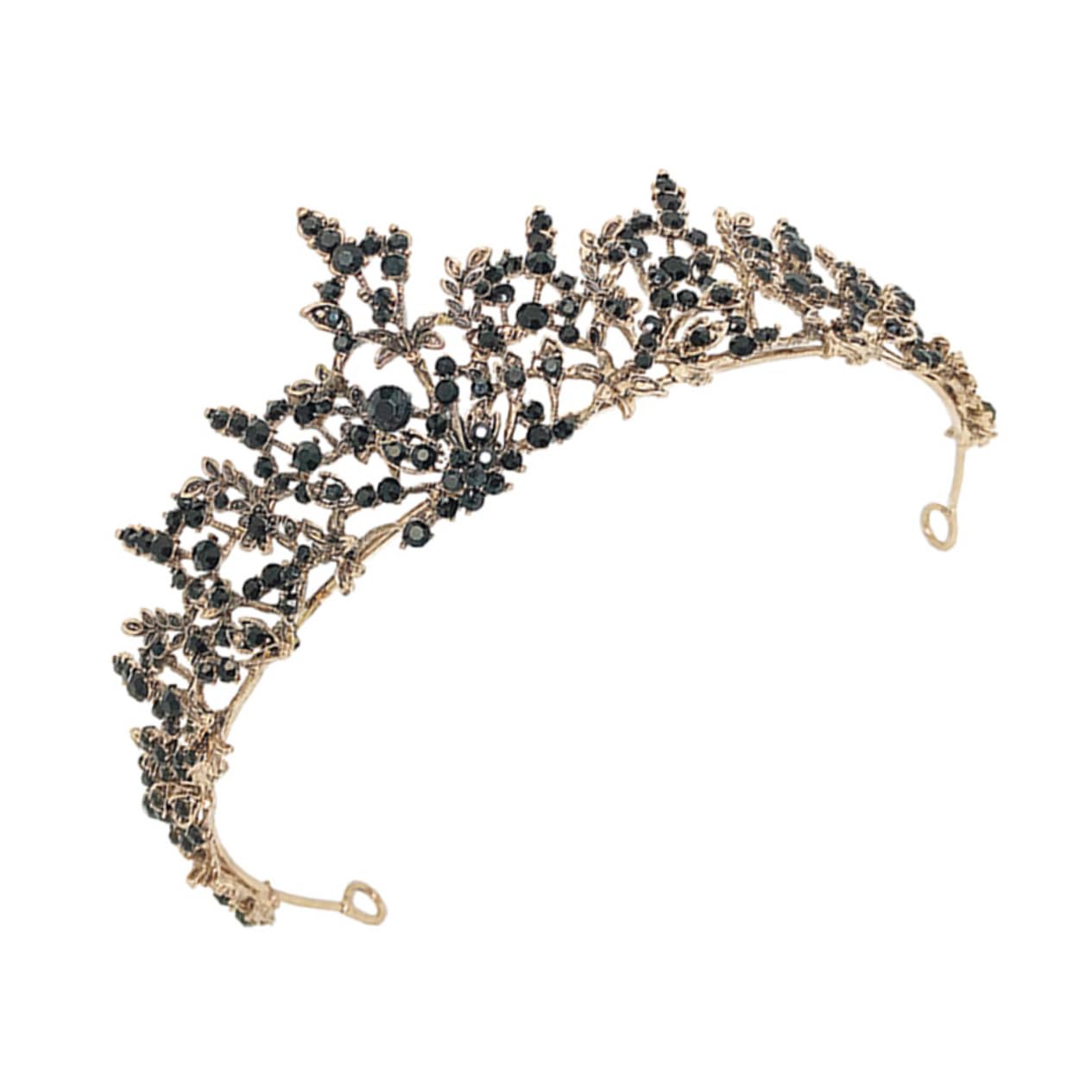 3-Piece Black Crystal Wedding Headbands Set - Royal Bridal Tiara Crown for Bride, Queen, Princess | Perfect for Weddings, Prom, Birthday Parties & Baroque-Themed Events