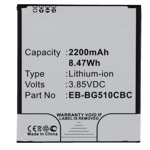 Synergy Digital Replacement Battery for Samsung SM-G5108Q - 2200mAh Li-ion High Capacity Cell Phone Battery (Compatible with EB-BG510CBC) - Perfect for Travel, Work & Everyday Use