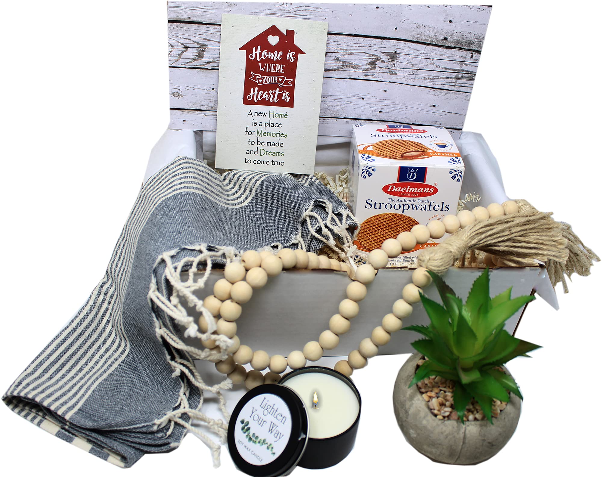 Best Housewarming Gift Basket for New Home - Thoughtful Hostess Gift Set with Home Décor & Gourmet Snacks | Perfect Welcome Gift for Couples, Women & Families | Ideal for New Home Celebrations, House Parties & Warm Welcomes