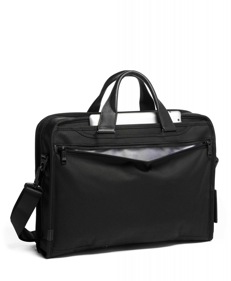 Alpha 3 Compact 17-inch Large Screen Laptop Briefcase - Black | Professional Business Travel & Office Commuter Bag for Men & Women