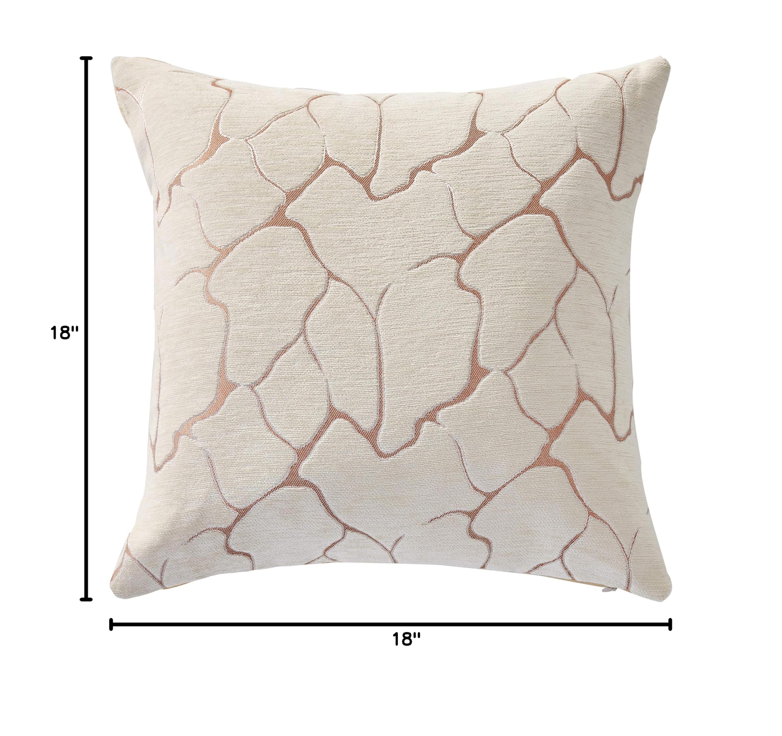 Violet Linen Milano Artistic Decorative Throw Pillows 18x18 Inches - Gold Accent for Sofa, Bed & Home Decor
