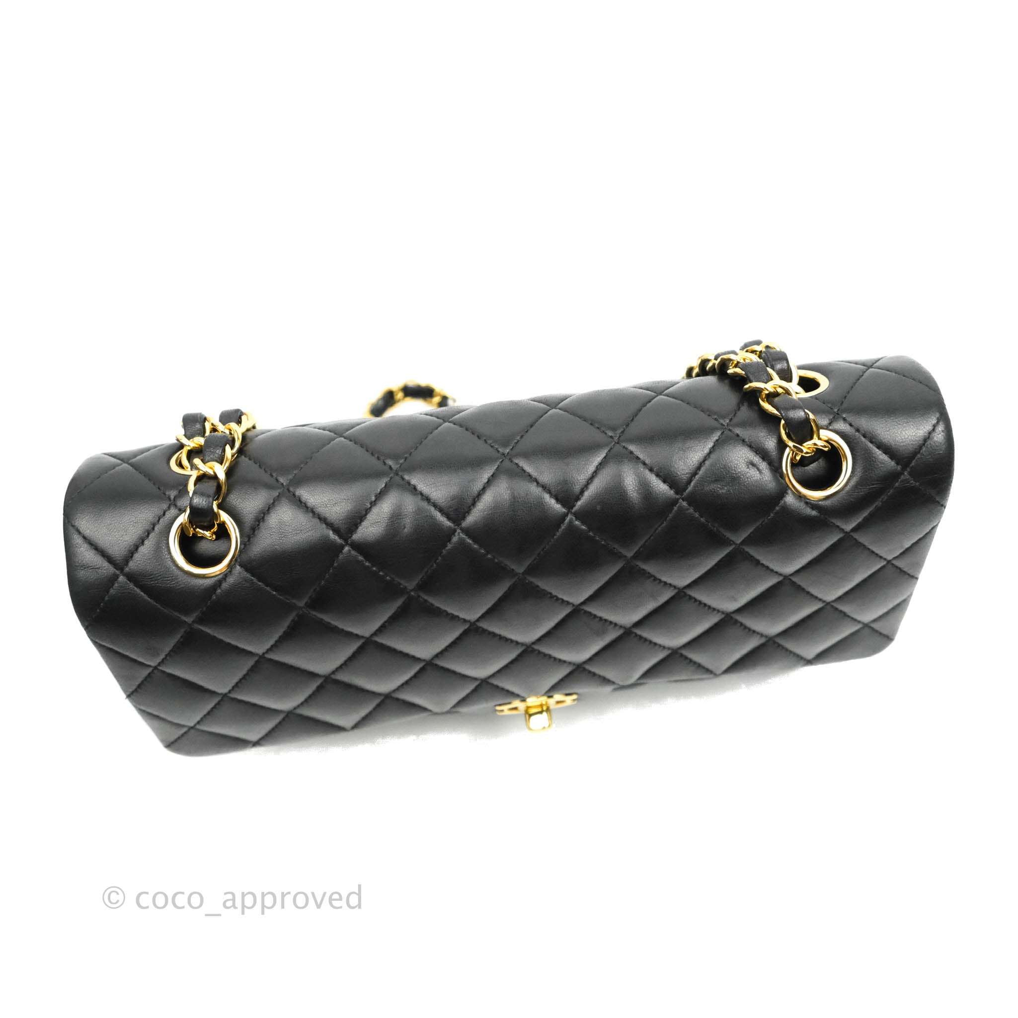 Chanel Classic Medium Double Flap Bag Black Lambskin Leather with Gold Hardware - Luxury Handbag for Women, Perfect for Evening Events & Special Occasions