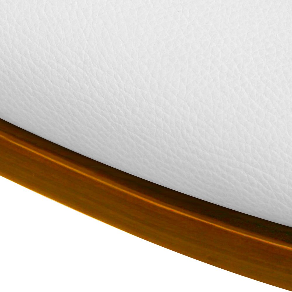 Adjustable White Leather Bar Stools with Armrests and Gas Lift - Perfect for Kitchen Islands, Home Bars, and Dining Areas