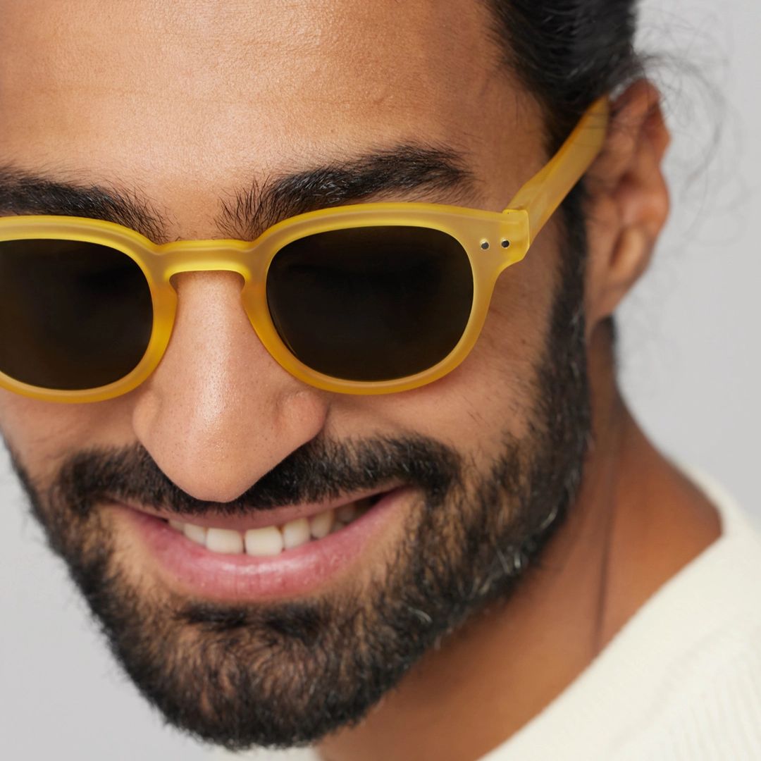 Stylish #C Sunglasses for Women & Men - Yellow Honey Lens - UV Protection - Fashionable & Comfortable - Perfect for Outdoor Activities, Beach, and Driving