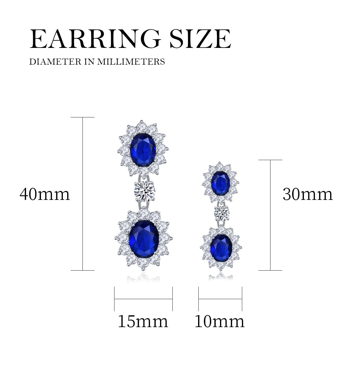 LAVINA Royal CZ Dangle Earrings - Princess Diana Style Elegant Jewelry | Sparkling Cubic Zirconia Earrings for Women | Perfect for Weddings, Prom, Birthday Gifts & Special Occasions | Luxury Fashion Accessories for Evening Parties & Formal Events