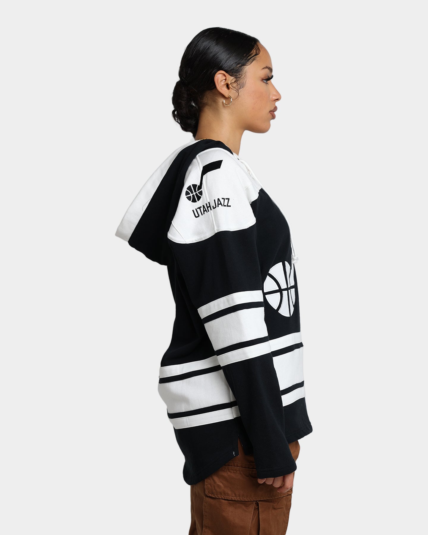 47 Brand Utah Jazz Superior Lacer Hoodie - Jet Black NBA Basketball Fan Apparel for Men & Women - Perfect for Game Day, Casual Wear & Street Style
