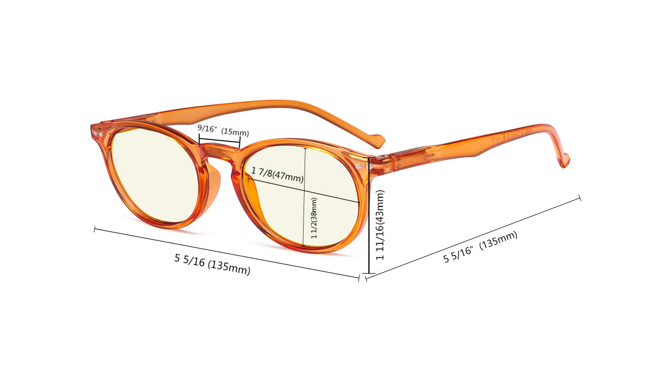 CessBlu Women's Blue Light Blocking Computer Glasses - Round Oval Frame for Reading & Screen Use - Anti Eyestrain Glasses for Office, Gaming & Online Work