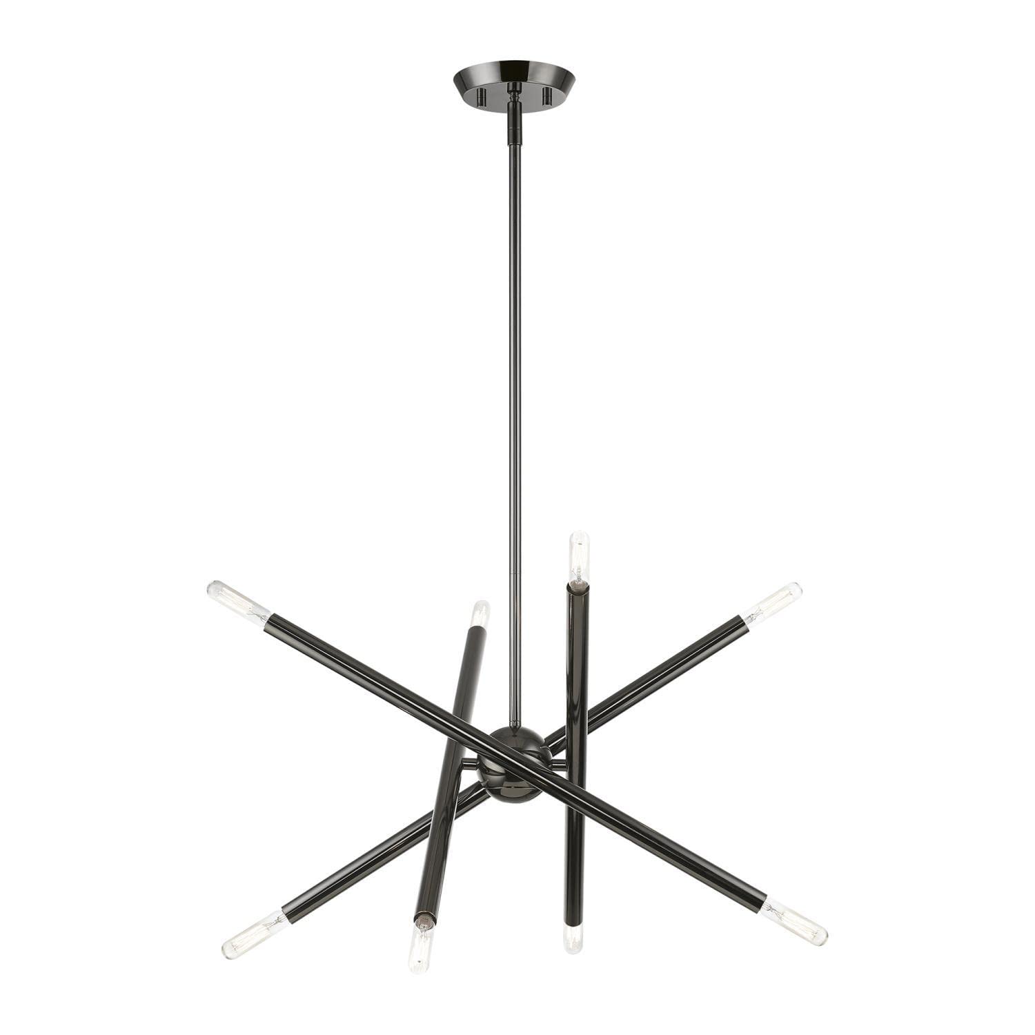 Livex Lighting 46774-46 Soho Black Chrome Chandelier - Elegant Ceiling Light Fixture for Dining Room, Bedroom & Living Room Decor