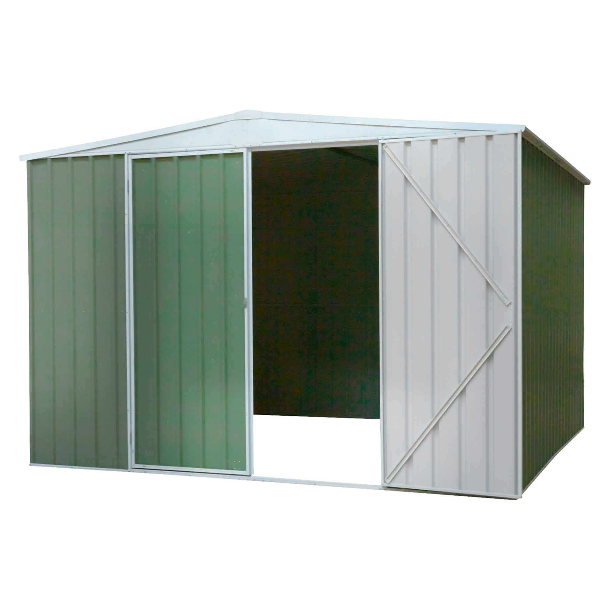 10x10ft Galvanized Steel Outdoor Storage Shed with Apex Roof - Heavy Duty Garden Shed for Backyard, Patio & Lawn Equipment Storage (Green, Model DG116) | Weather-Resistant Metal Shed for Tools, Bikes & Seasonal Items