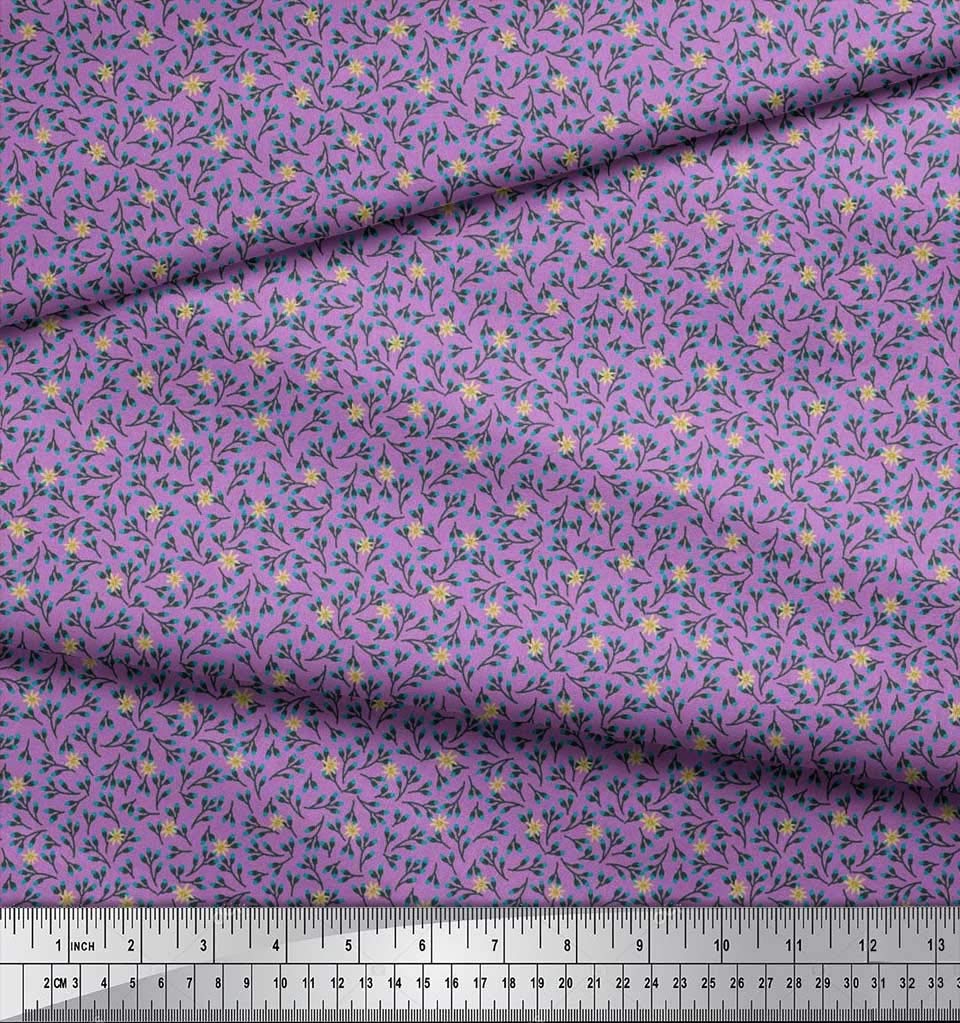 Soimoi Moss Georgette Brown Fabric by The Yard - 42 Inch Wide Floral Printed Fabric with Artistic Flower Motifs for Dresses, Scarves & Home Decor - Blooming Elegance Fabric Material for Sewing Projects
