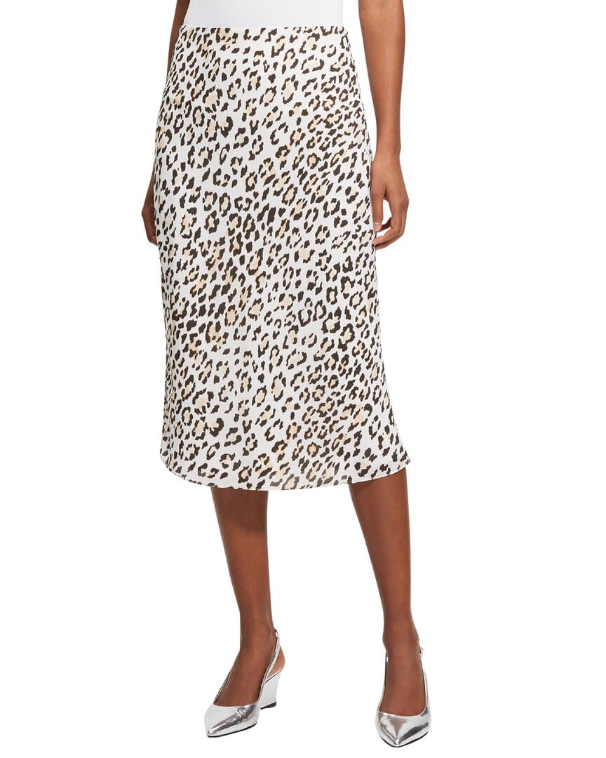 Theory Women's Leopard Print Slip Skirt - Elegant Midi Length for Work, Party & Date Night | Comfortable Stretch Fabric for All-Day Wear