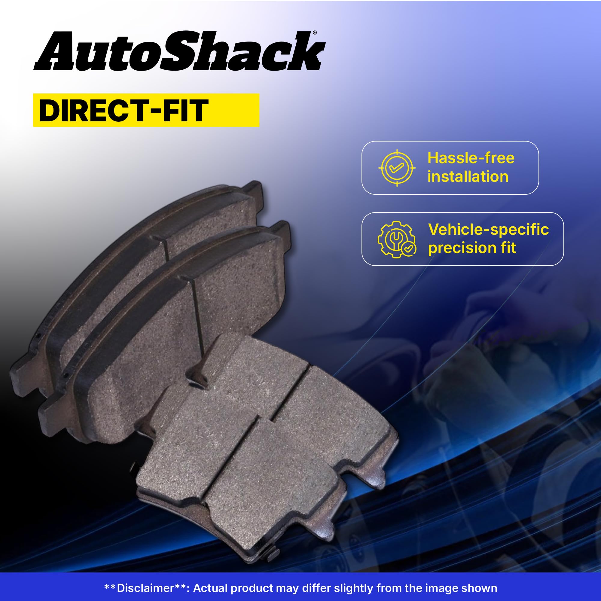 AutoShack Premium Ceramic Front Brake Pads Set - Compatible with 2000-2005 Toyota Celica, MR2 Spyder, Echo, Prius, Scion xA/xB, iQ - Low Noise & Dust Free - Perfect for City Driving & Daily Commute