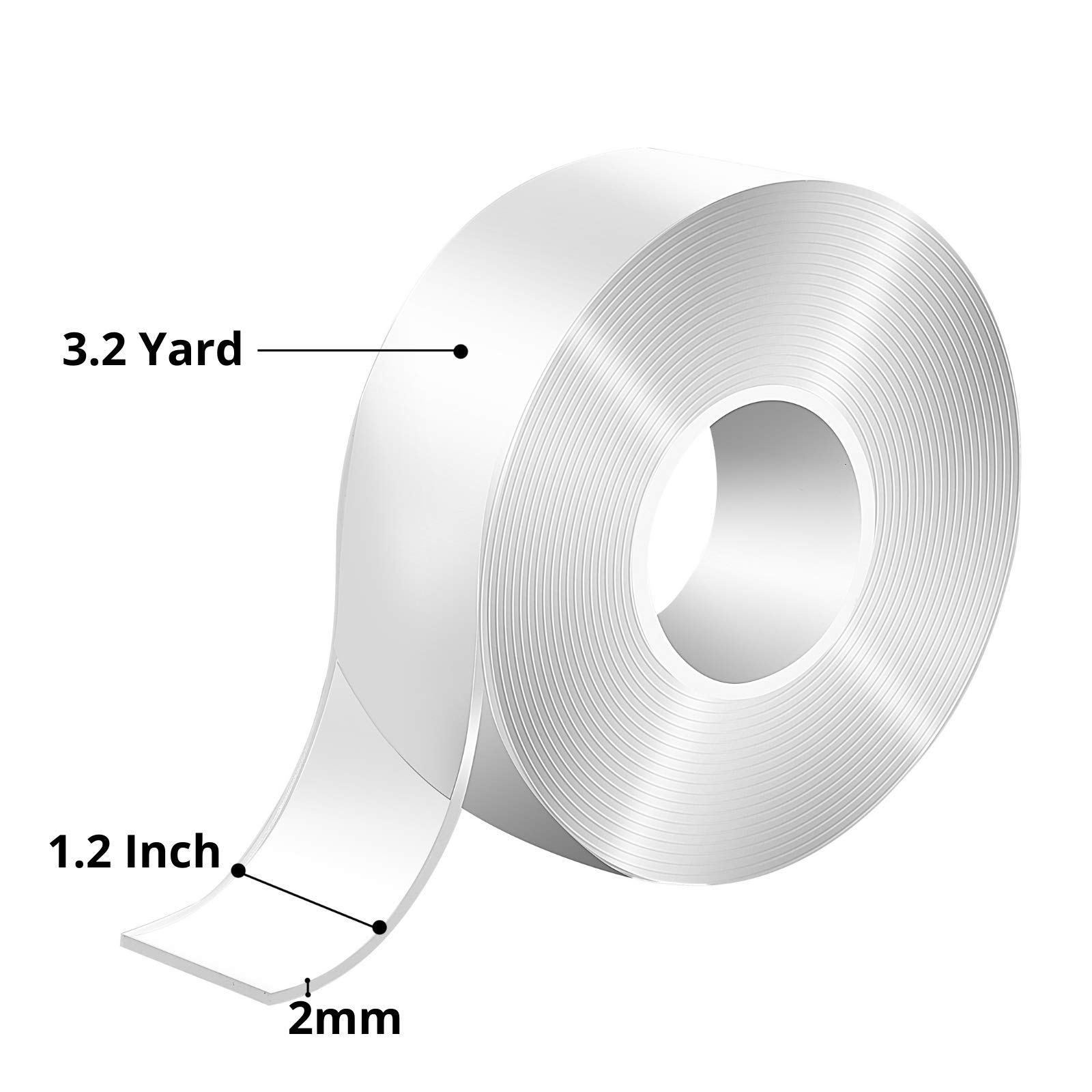 Mr. Pen Double Sided Tape - 1.2 Inch Transparent Mounting Tape for Walls | Strong Adhesive Removable Two Sided Tape for Hanging Photos, Posters & Home Decor