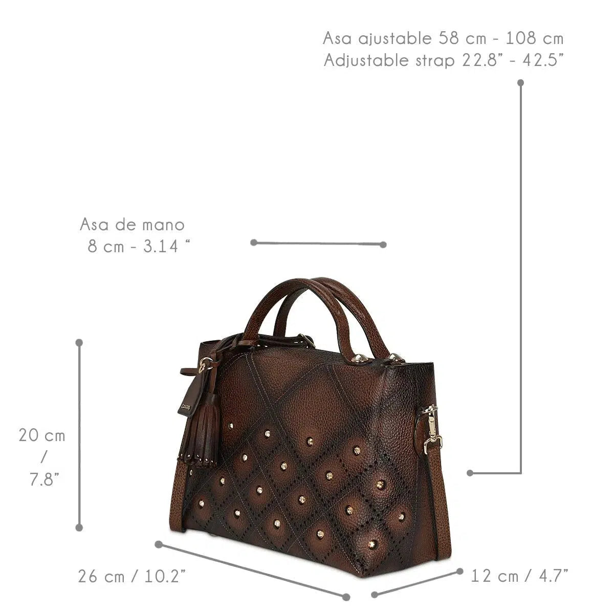BOD56RS Genuine Cowhide Leather Chocolate Brown Casual Fashion Handbag for Women - Perfect for Work, Travel, and Everyday Use