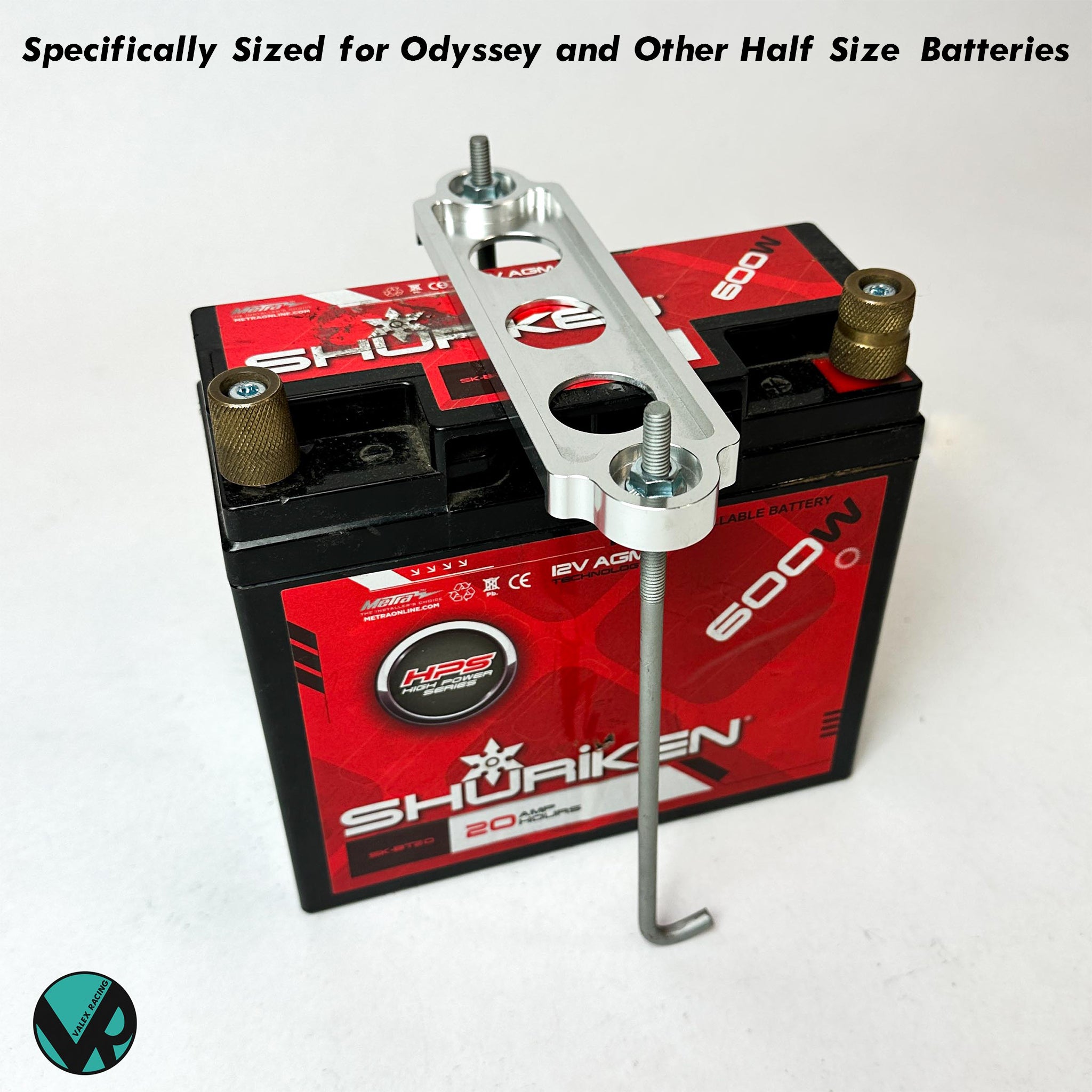 Billet Battery Tie Down & Rod Stay Kit for Odyssey & Half-Size Batteries - Fits 92-00 Honda Civic & 94-01 Acura Integra - Secure Battery Mounting for Performance & Off-Road Vehicles