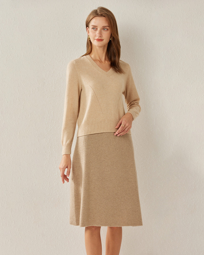 Luxury Soft Cashmere V-Neck Sweater for Women - Warm & Comfortable Winter Pullover - Perfect for Office, Travel & Casual Outfits