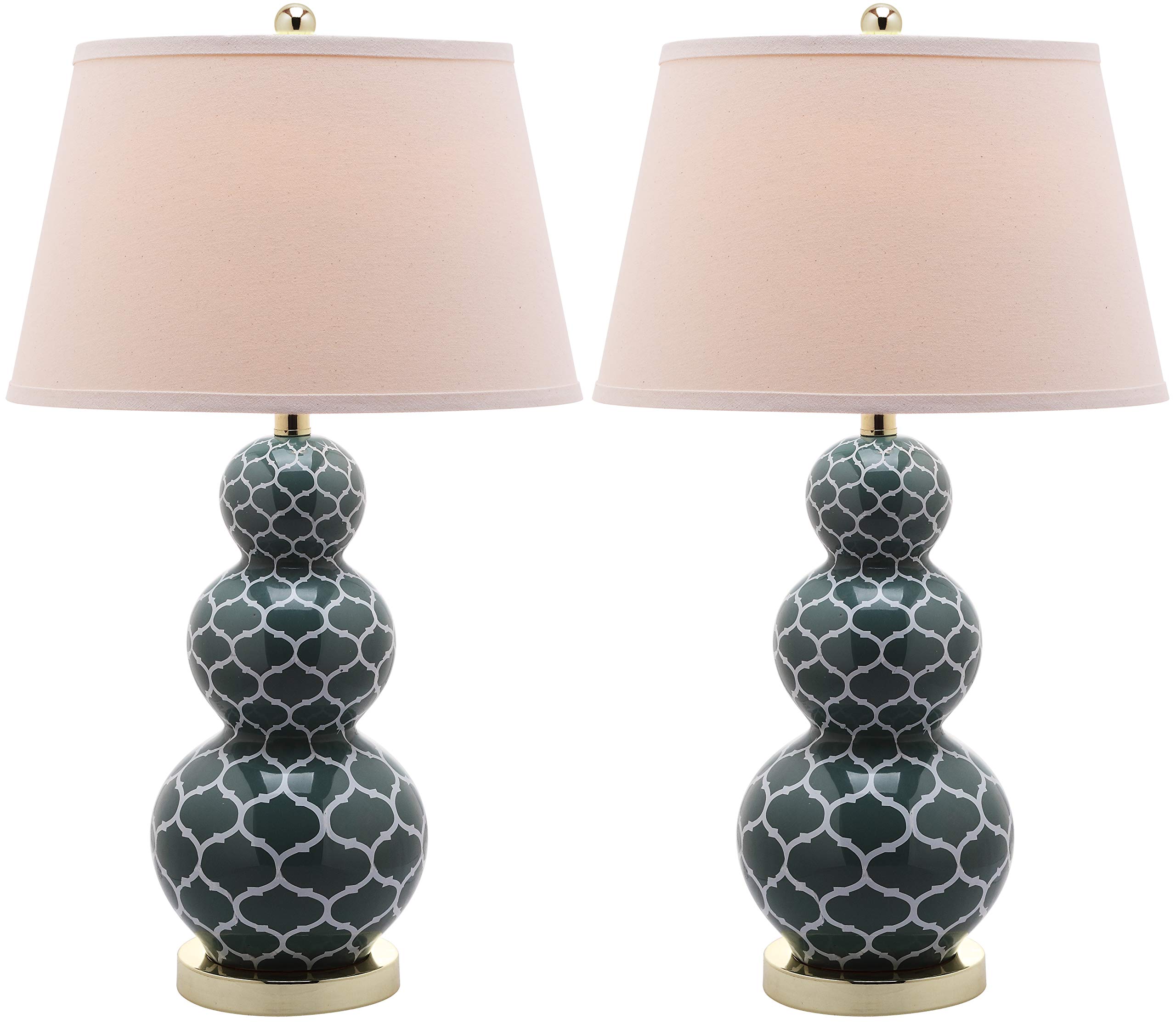 SAFAVIEH Moroccan Trellis Ceramic Table Lamp Set of 2 - 27