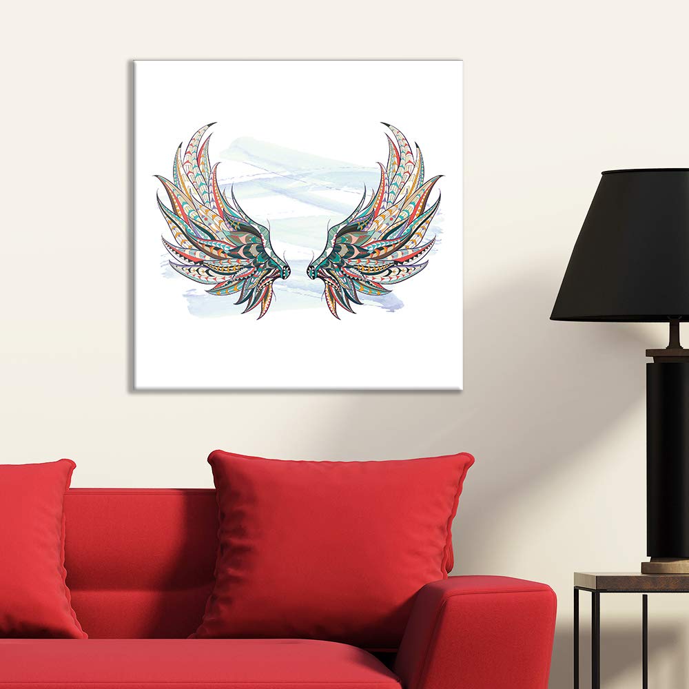 Wall26 Canvas Wall Art - Dragon Wings Giclee Painting for Bedroom, Living Room, House Decoration, Home Art - 16x16 inches - Perfect for Modern and Fantasy Themed Spaces