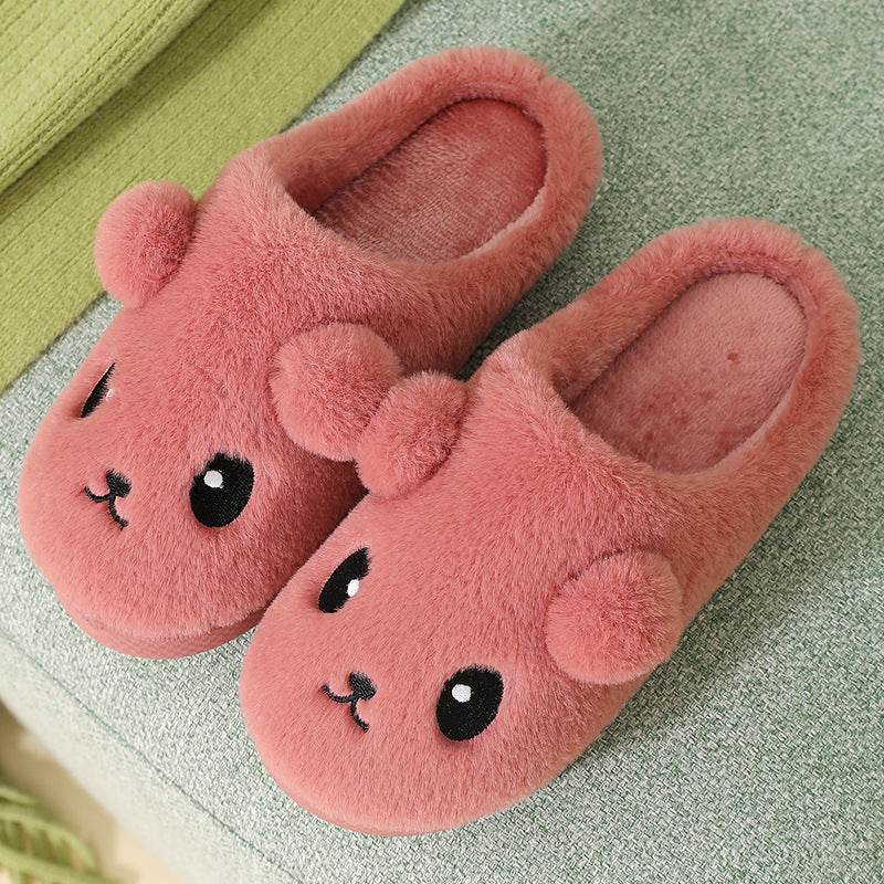 Cute Thick Sole Plush Slippers for Women - Soft & Cozy Indoor/Outdoor House Shoes - Perfect for Home, Lounge, and Dorm Comfort