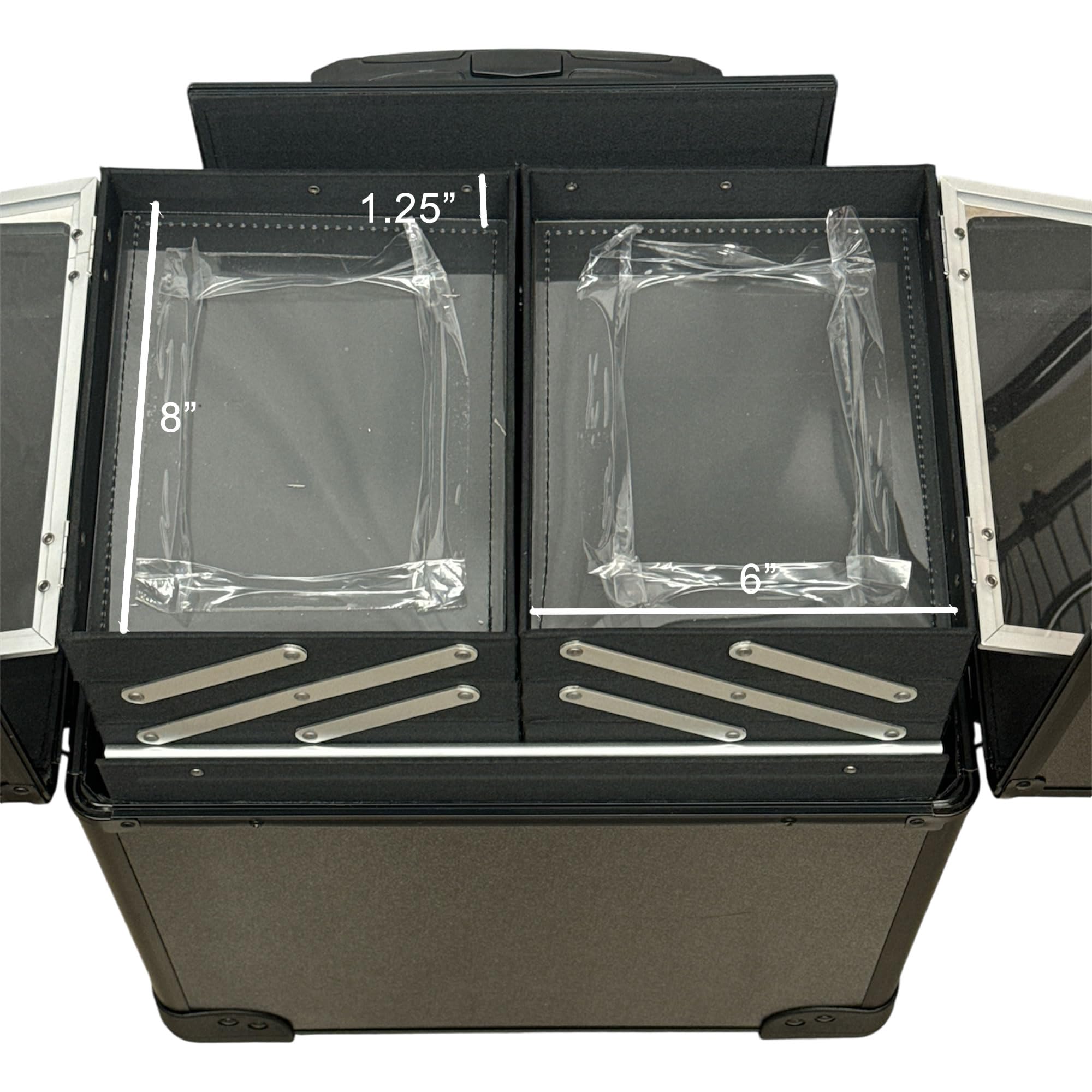 Ver Beauty 3-in-1 Rolling Nail Polish Organizer - Professional Manicure Train Case with 54 Slots, Extendable Trays & 4 Removable Wheels | Matte Black Cosmetic Trolley for Salon, Travel & Home Storage | Portable Makeup Storage Solution for Nail Technicians & Beauty Enthusiasts