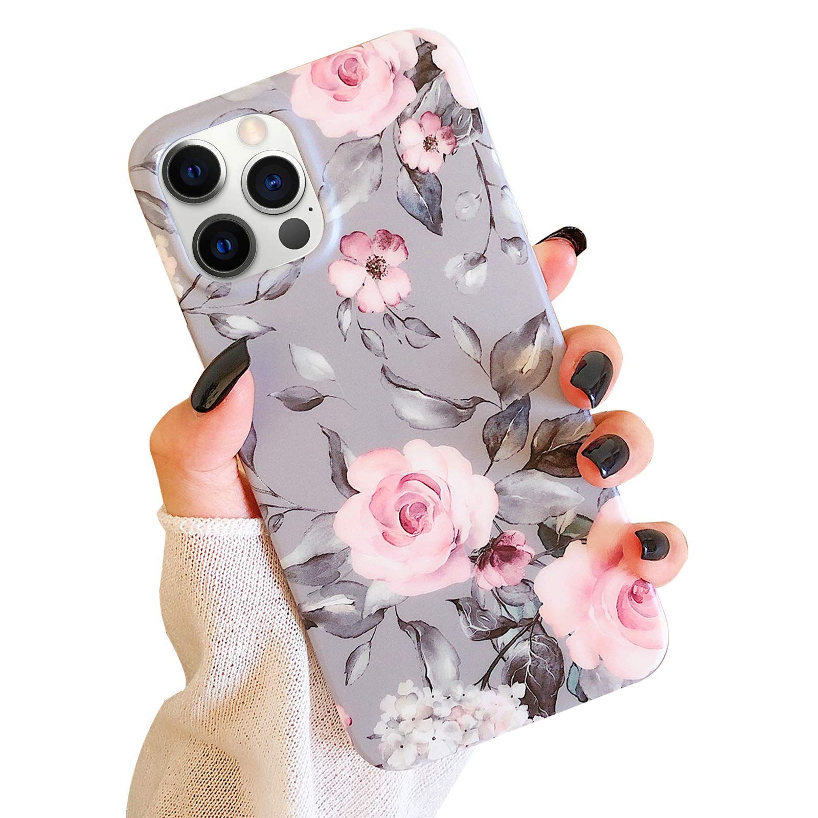 Slim Marble Pattern iPhone 13 Pro Case - Soft Flexible Protective Cover for Women & Girls (6.1 Inch, Gray) | Perfect for Everyday Use, Office & Travel Protection