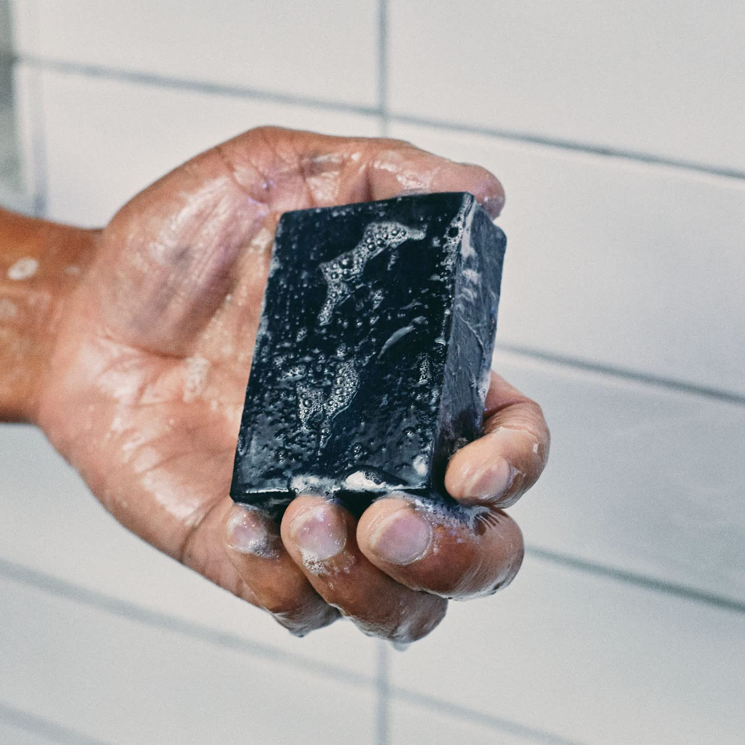 Brickell Men's Purifying Charcoal Soap Bar for Acne & Oily Skin - Natural Face & Body Cleanser for Men - Deep Pore Cleansing & Detoxifying Soap for Daily Skincare Routine
