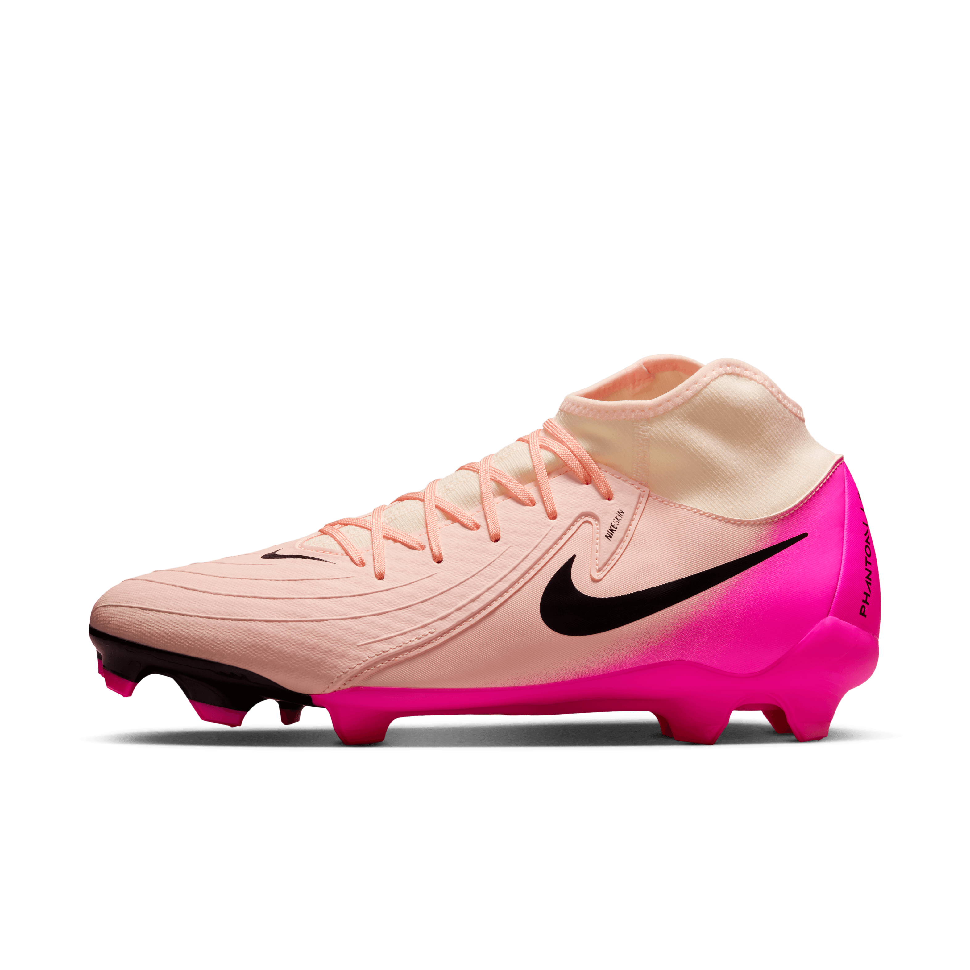 Nike Phantom Luna 2 Academy FG/MG Soccer Cleats for Women & Men - Crimson Tint/Black/Pink Blast - Firm Ground & Multi-Ground Football Boots - Perfect for Training, Matches & Outdoor Sports