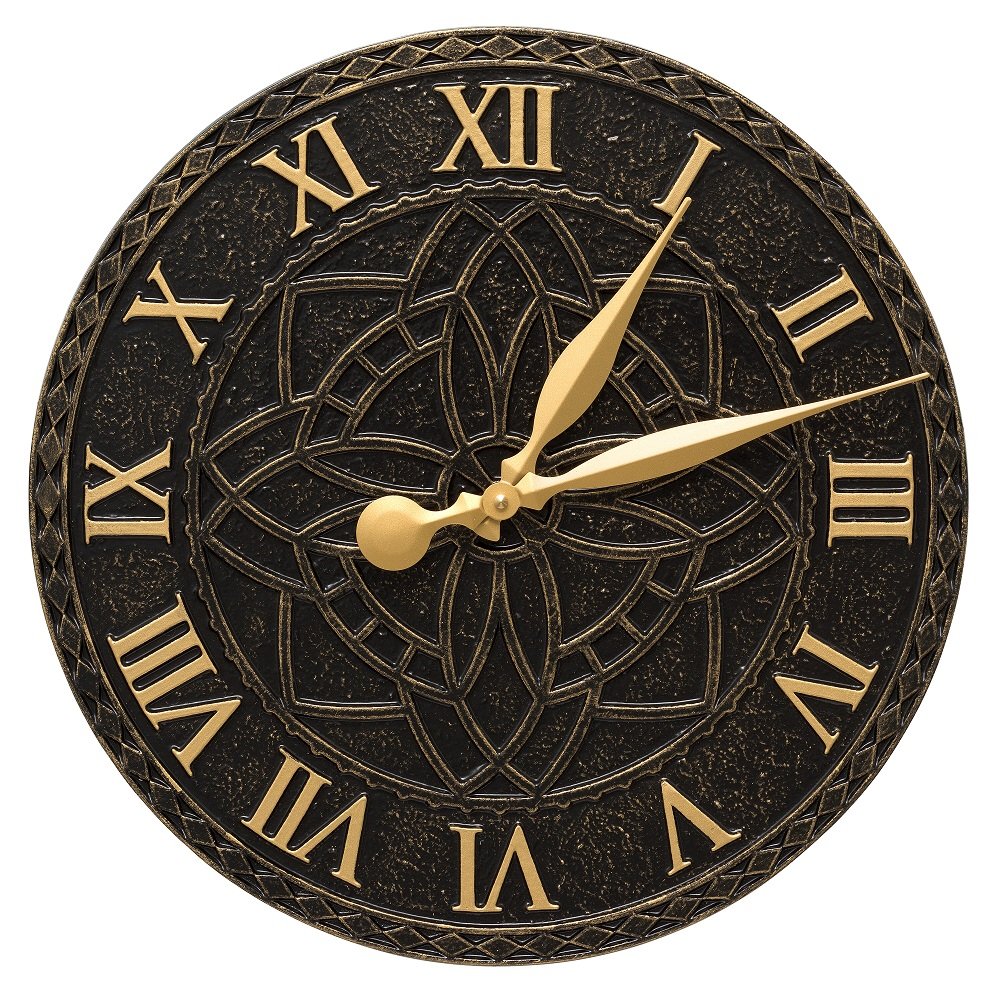 Whitehall Artisan 16 Inch Indoor Outdoor Wall Clock - Large Decorative Clock for Living Room, Kitchen, Patio & Garden - Weather Resistant