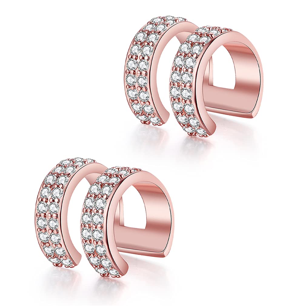 Non-Pierced Clip-On Earrings for Women - Elegant Cubic Zirconia Ear Jewelry - Perfect for Parties, Weddings & Everyday Wear