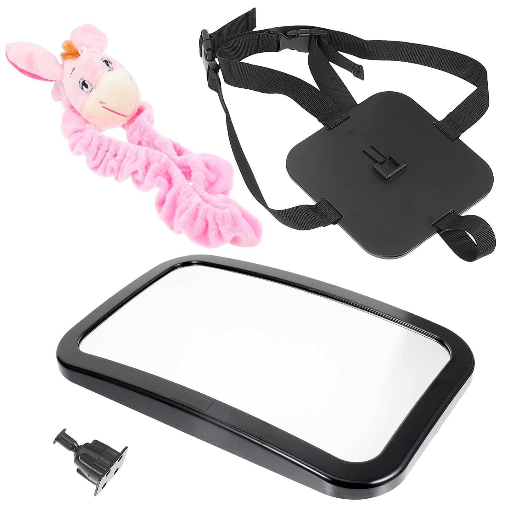 Wakauto Baby Car Mirror - Wide View Rearview Mirror for Backseat Observation with Cute Mirror Sleeve & Strong Suction Cup - Perfect for Safe Driving & Monitoring Your Child in the Car Seat (1 Set) - Ideal for Parents, Road Trips, and Family Travel