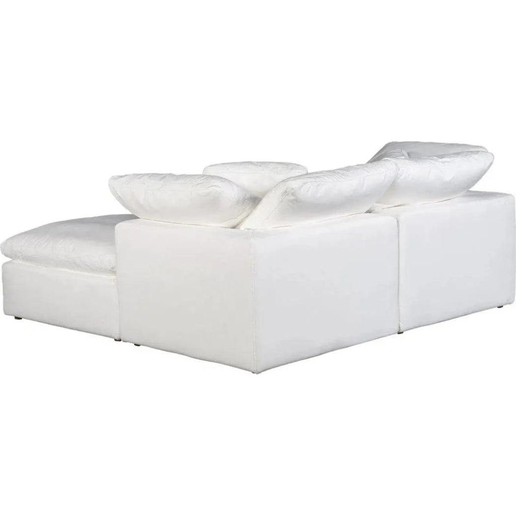 3-Piece Stain Resistant White Nook Modular Sectional Sofa Set - Modern Living Room Furniture for Small Spaces & Apartments