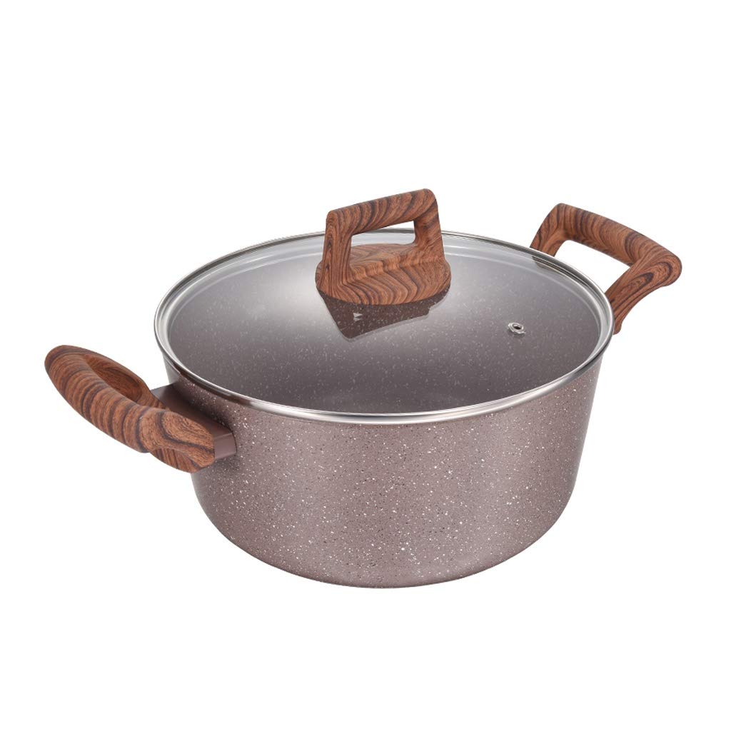 Volcanic Rock Casserole Dish with Lid - 24cm Non-Stick Ceramic Coated Soup Pot for Easy Cleaning | Oven & Stovetop Safe for Baking, Stewing & Serving (Perfect for Family Dinners & Entertaining)