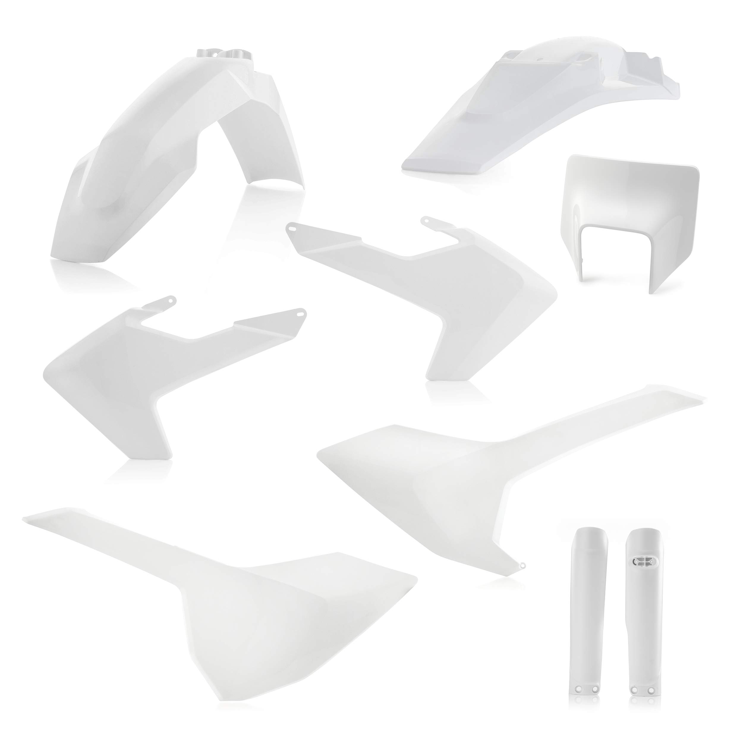 Acerbis Full Plastic Kit for Husqvarna Dirt Bike - White (2733430002) | Complete Replacement Body Panels | Perfect for MX, Enduro & Off-Road Riding
