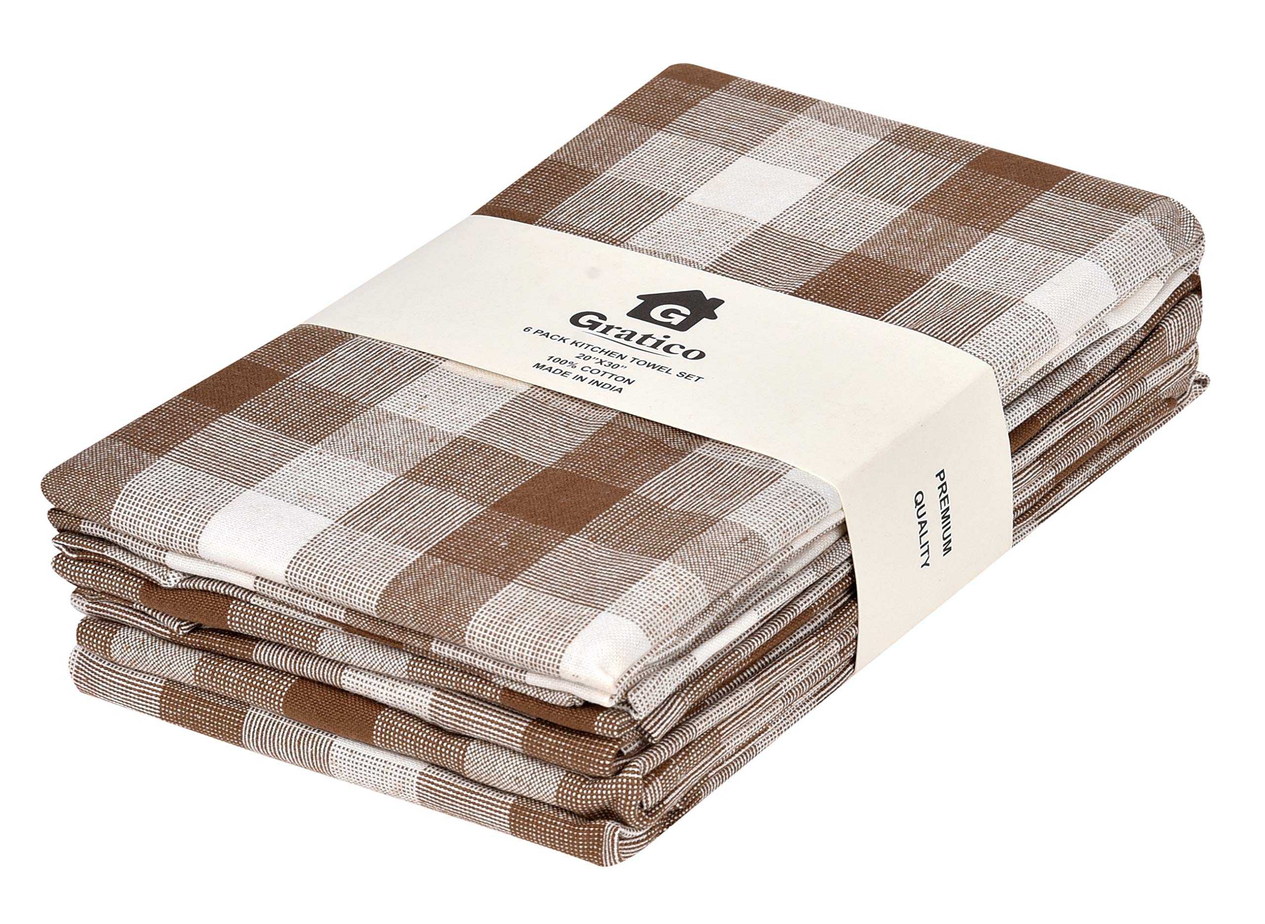 Premium 6-Pack Cotton Kitchen Towels Set (20