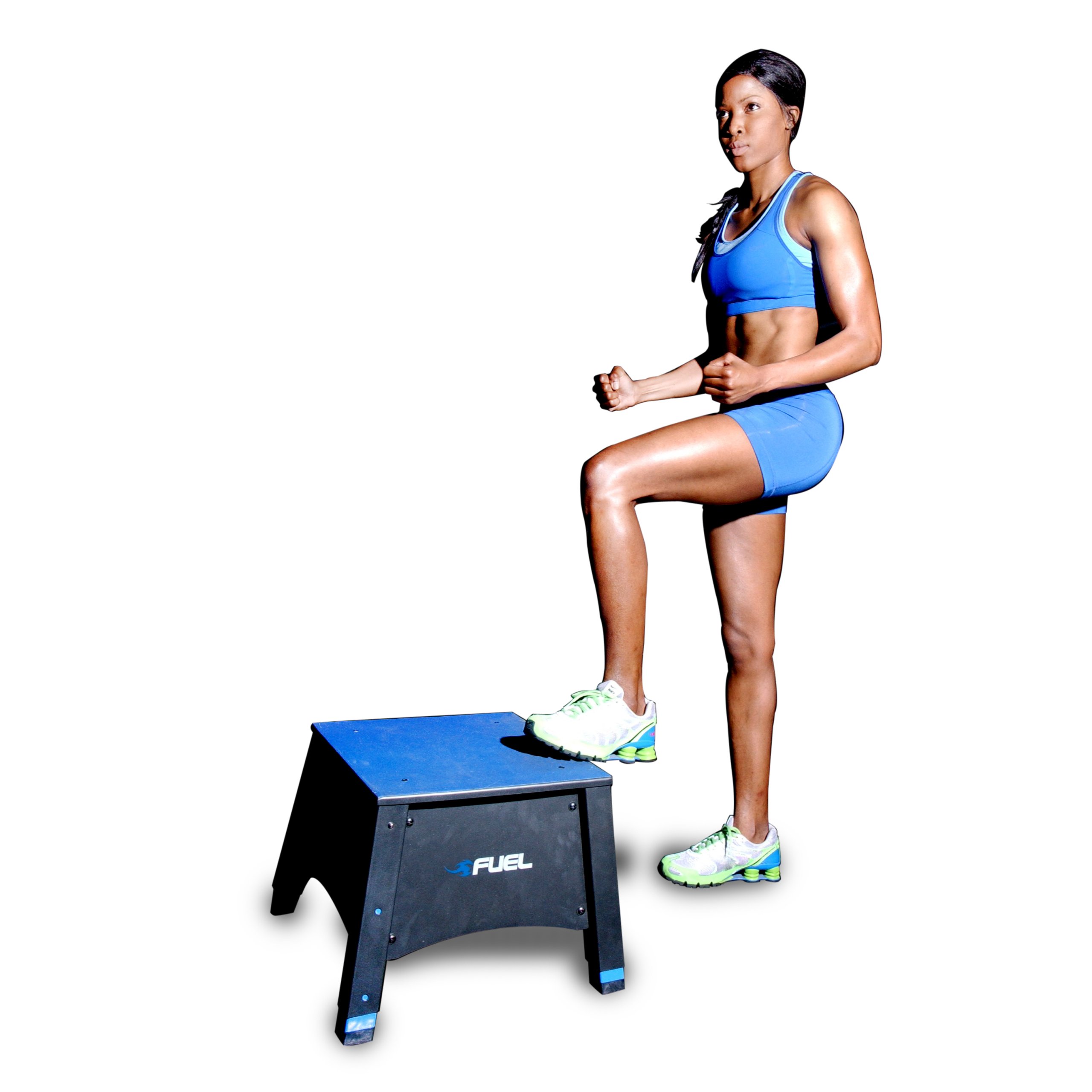 Fuel Pureformance Adjustable Plyometric Jump Box - Blue & Black for CrossFit, HIIT, and Home Gym Workouts