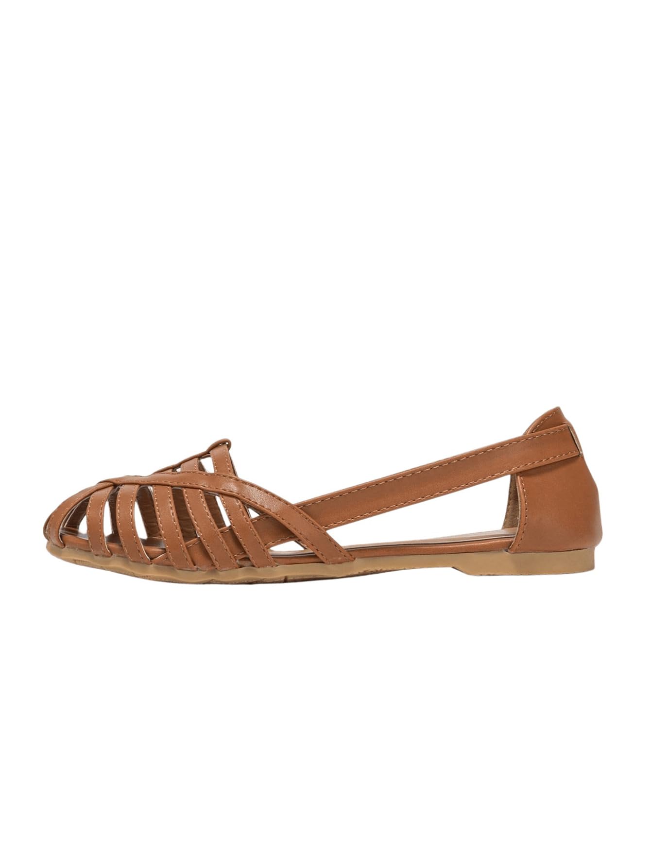 Verdusa Women's PU Leather Braided Strappy Flat Shoes - Comfortable Round Toe Slip-On Loafers for Casual Wear, Office & Walking