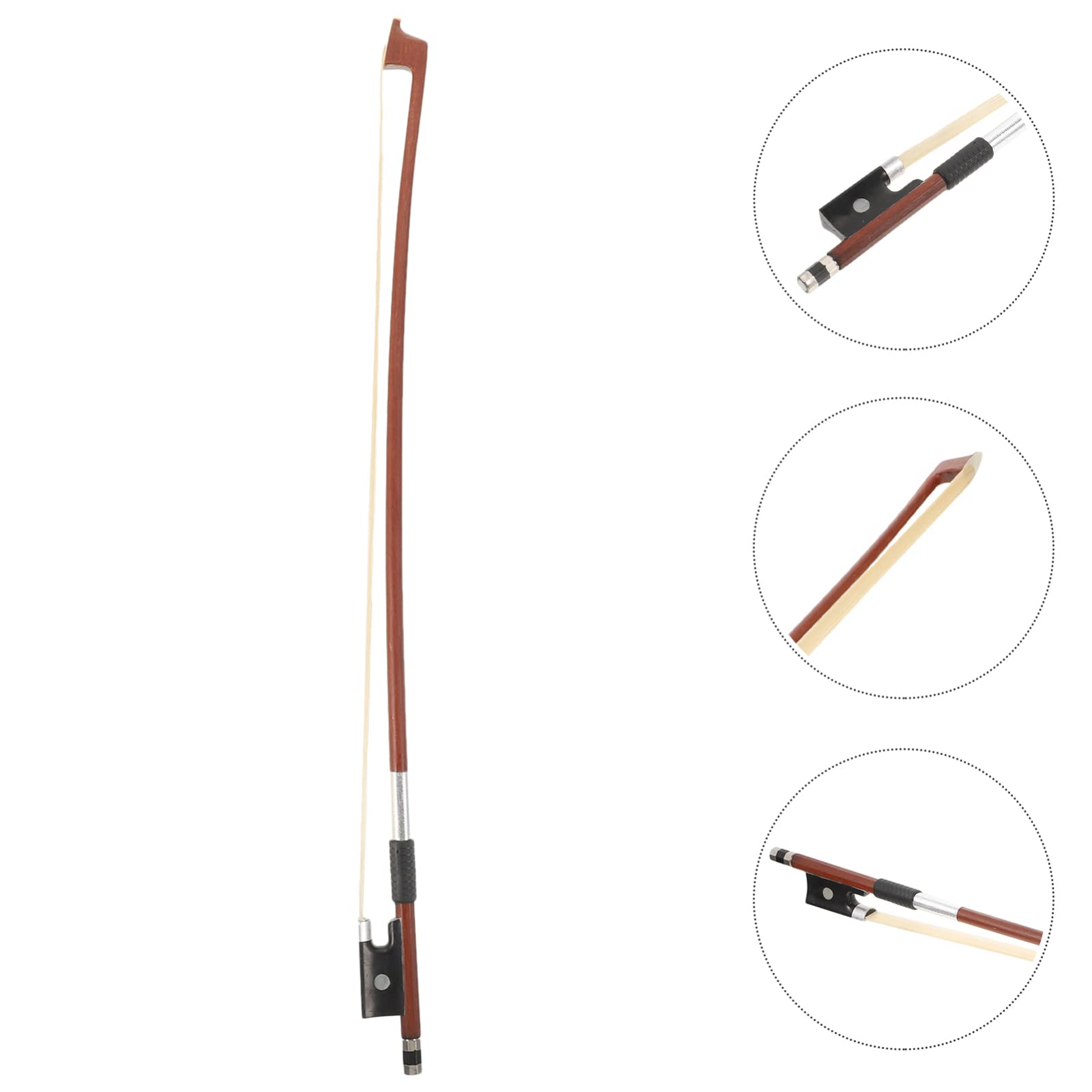 Premium Wooden Violin Bow Replacement - 1/10 & 1/16 Size Violin & Guitar Accessories | High-Quality Musical Strings Instrument Part for Beginners & Professionals | Perfect for Practice, Performances & Music Classes