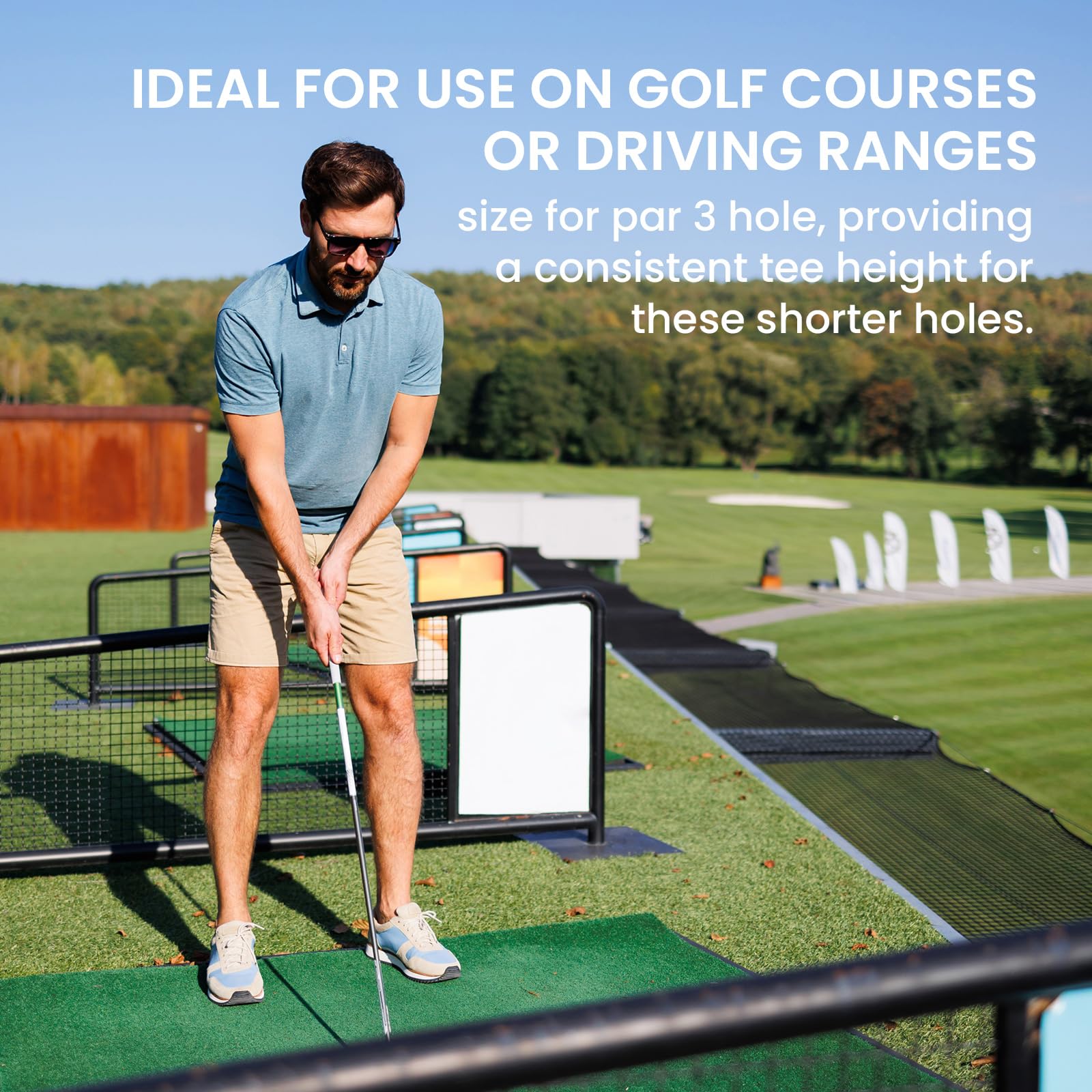 Premium Golf Rubber Tees Set - 3 Sizes for Driving Range, Indoor & Outdoor Practice Mats - Durable Professional Training Tees for Men & Women - Perfect for Backyard, Golf Course & Training Sessions