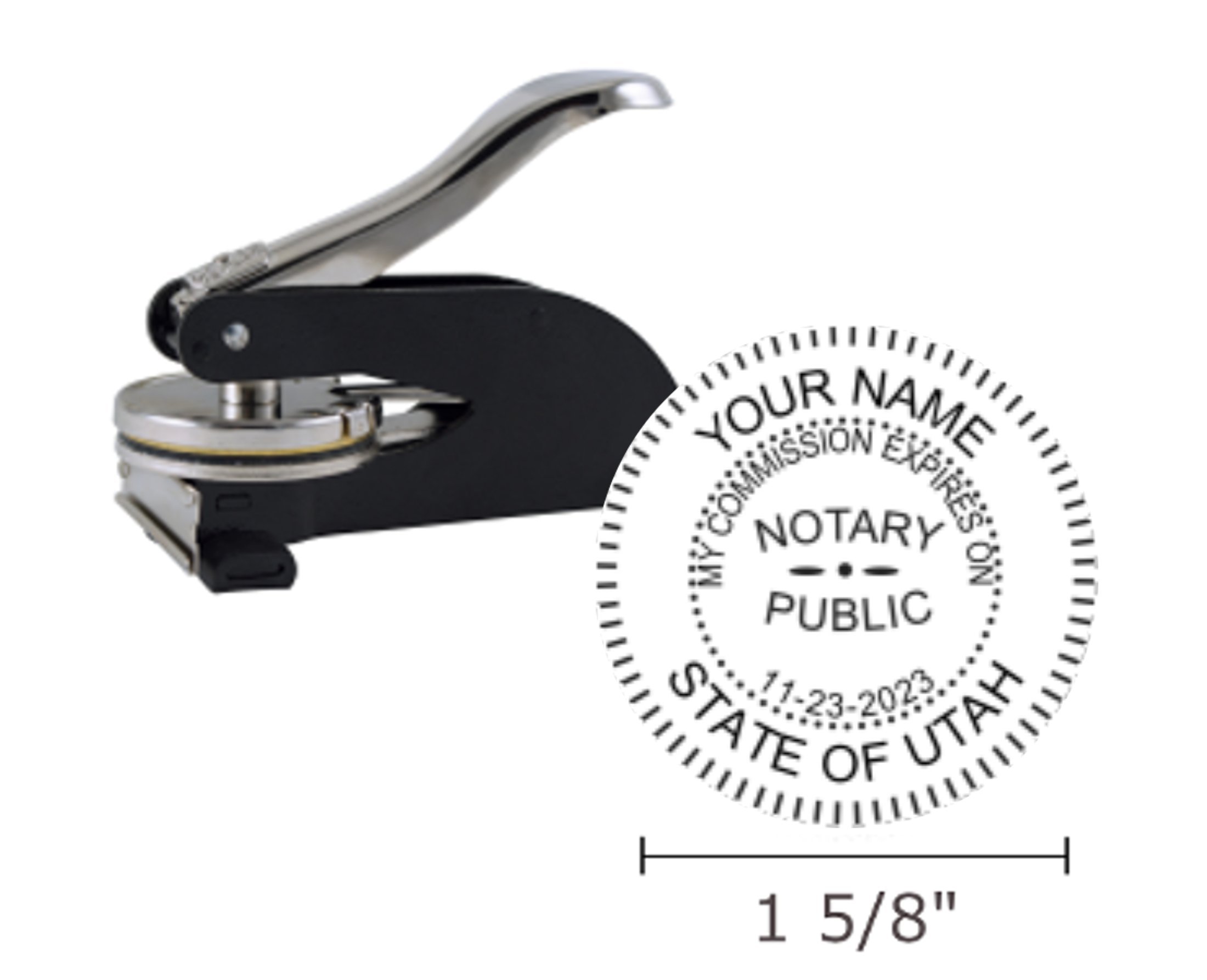Utah Notary Seal Embosser - Professional Desk Model with 1-5/8
