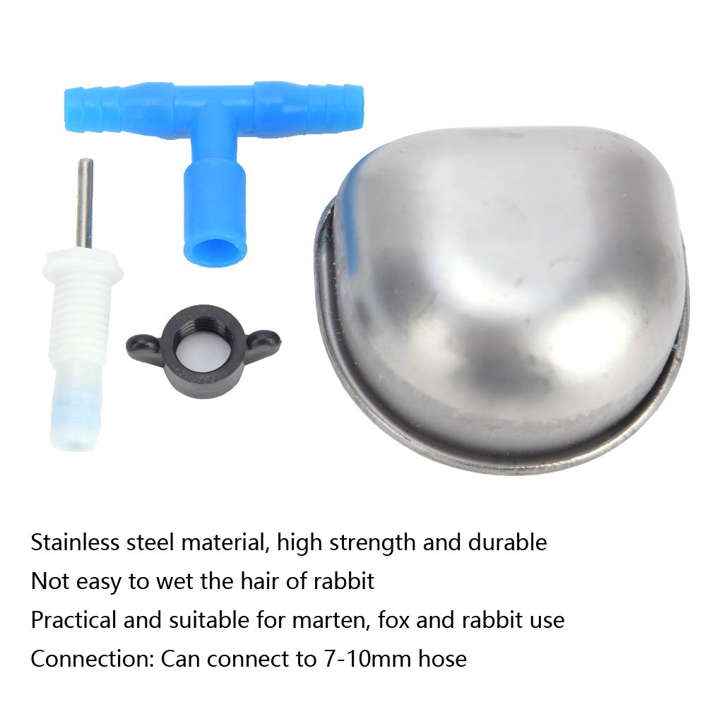10Pcs Stainless Steel Rabbit Water Bowl Set - Durable Drinking & Feeding Accessories for Small Animals, Marten, Farm Use - Ideal for Cages, Hutches, and Outdoor Enclosures
