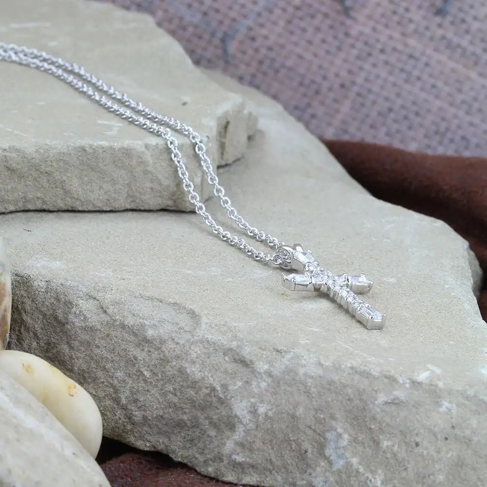 Radiant Faith Cross Necklace for Women - Elegant Religious Jewelry Gift for Baptism, Confirmation & Church - Stainless Steel Pendant with Sparkling Crystals