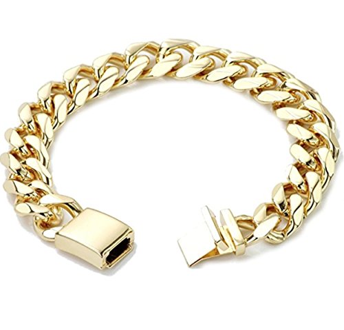 18K Gold Plated Miami Cuban Link Bracelet 9MM for Men & Women - Luxury Jewelry for Parties & Gifting