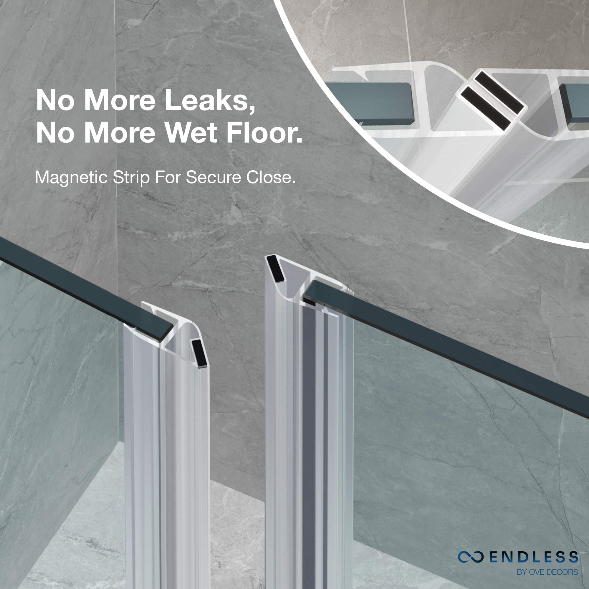 OVE Decors Frameless Shower Door - 63