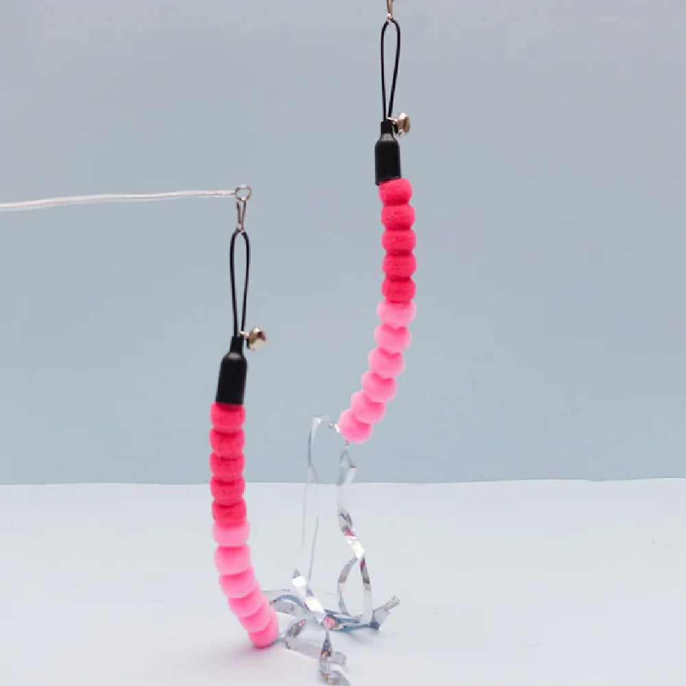 Drunken Worm Cat Teaser Toy - Interactive Cat Wand with Feathers for Playful Kittens - Perfect for Indoor Exercise & Bonding with Your Pet