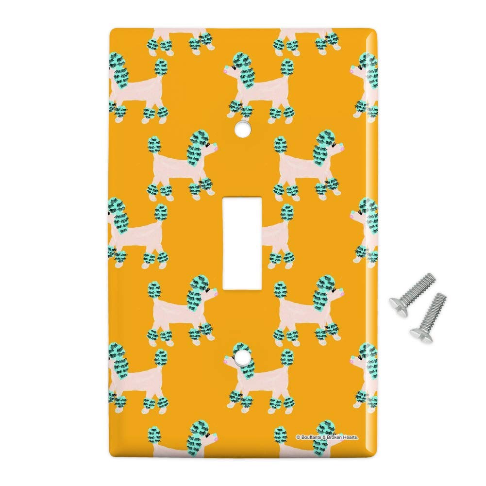GRAPHICS & MORE Lash Poodles Plastic Wall Decor Toggle Light Switch Plate Cover - Cute Dog-Themed Switch Plate for Bedroom, Nursery & Kids Room Decor
