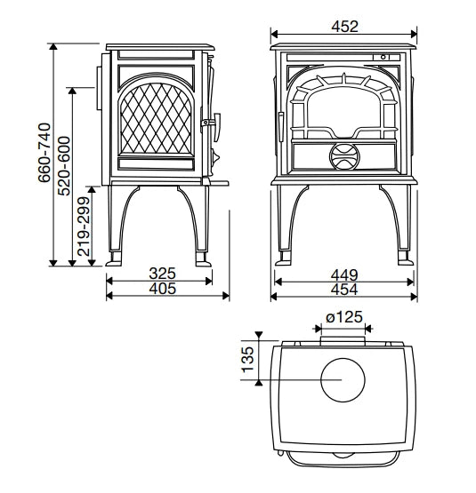 Dovre 250 CBS Cast Iron Stove - High Efficiency Wood Burning Fireplace for Home Heating & Cozy Ambiance - Perfect for Living Rooms, Cabins & Outdoor Spaces