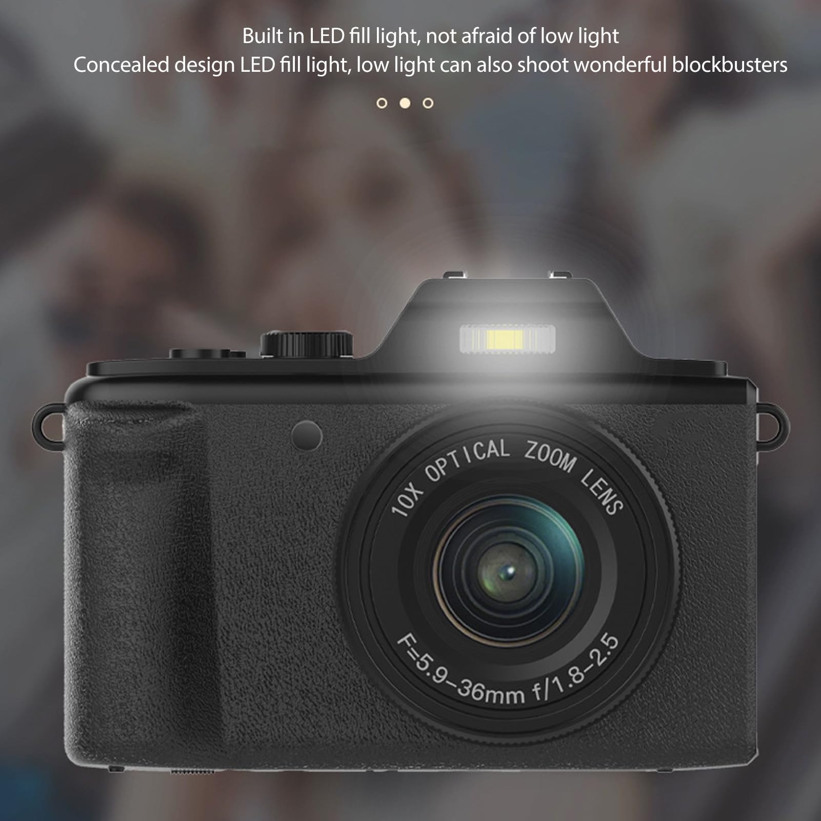 2.7K 48MP Digital Camera with 3in LCD Screen | 6X Optical Zoom & 4X Digital Zoom | Point and Shoot Vlogging Camera for YouTube, Travel, Parties & Family Events | Perfect for Beginners, Content Creators & Everyday Photography