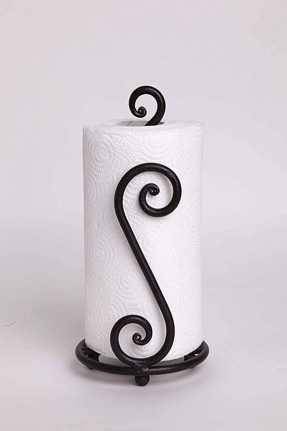 Decorative Wrought Iron Paper Towel Holder & Toilet Paper Holder - Handcrafted Bathroom & Kitchen Organizer for Stylish Home Decor